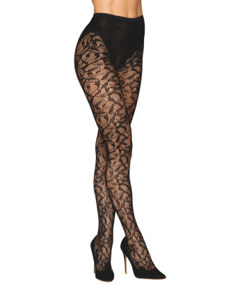 Collant fantaisie noir avec imprimé culotte 