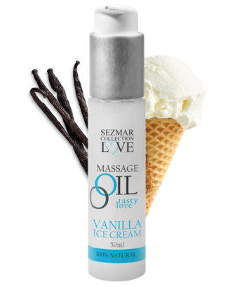 Huile de massage comestible Vanille glacée 50ml 