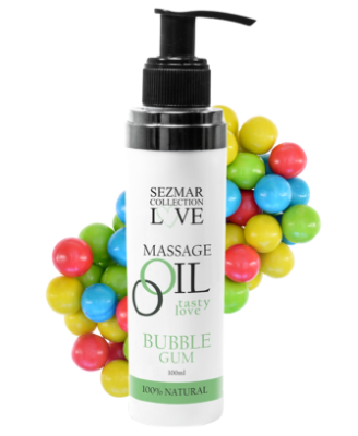 Huile de massage comestible bubble gum 100ml 100% naturelle 