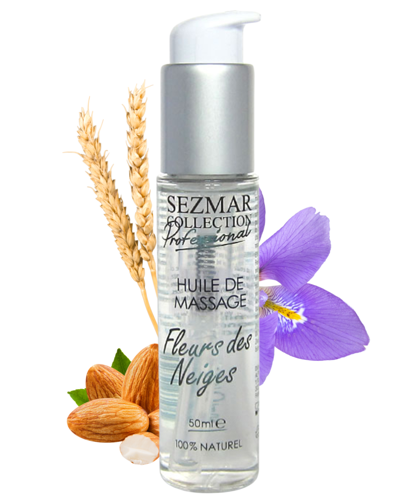 Huile de massage professionnelle Fleurs des Neiges 100% naturelle 50 ml 
