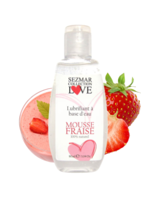 Lubrifiant à base d'eau 100% naturel Mousse fraise 90 ml 