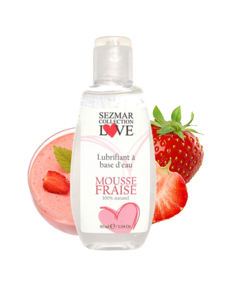 Lubrifiant à base d'eau 100% naturel Mousse fraise 90 ml 