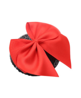 Paire de cache tétons adhésifs noir avec nœud papillon rouge 