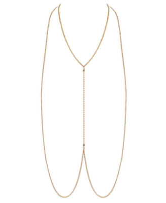 Chaîne de corps dorée avec strass 
